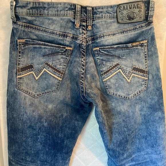 Salvage Blue Denim Anarchy Jeans - Picture 9 of 11